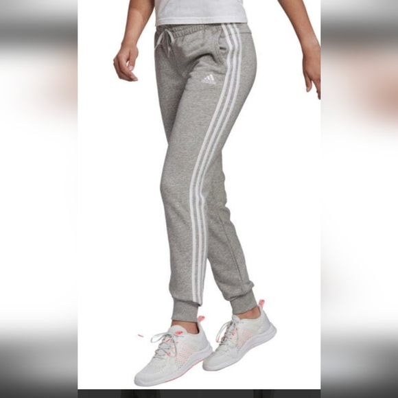 Adidas Women’s 3 Stripes French Terry Pants Size Large NWOT - Picture 1 of 16